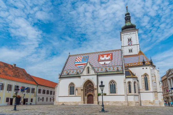 Szent Márk Templom Régi Város Zágráb Horvátország — Stock Fotó