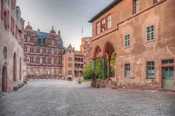 Coucher Soleil Sur Cour Principale Palais Heidelberg Allemagne — Photo