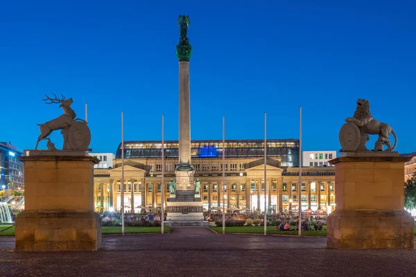 Sunset Schlossplatz Stuttgart Germany — стоковое фото
