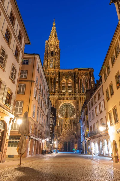 Vista Sull Alba Della Cattedrale Nostra Signora Strasburgo Francia — Foto Stock
