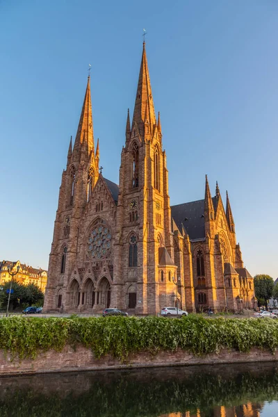Blick Auf Die Paulskirche Straßburg Frankreich — Stockfoto