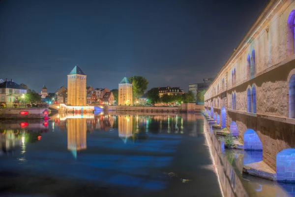 Vista Tramonto Ponts Couverts Barrage Vauban Strasburgo Francia — Foto Stock