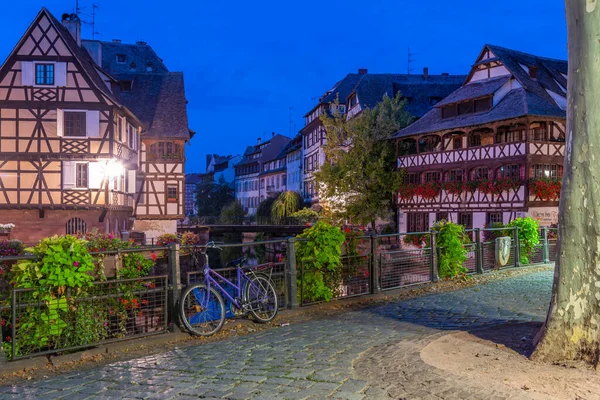 Sonnenaufgang Blick Auf Bunte Häuser Petite France Viertel Straßburg Deutschland — Stockfoto