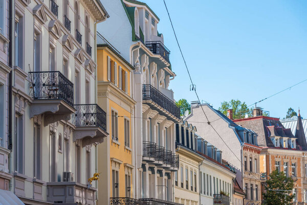 Фасады старого города Баден-Баден в Германии