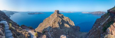 Skaros rock and Thirasia island in background, Greec