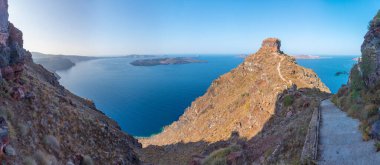 Skaros rock and Thirasia island in background, Greec