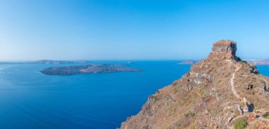 Skaros rock and Thirasia island in background, Greec