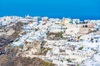 Yunanistan 'ın Santorini adasında Oia Panoraması