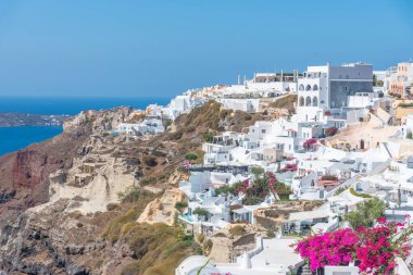 Yunanistan 'ın Santorini adasında Oia Panoraması