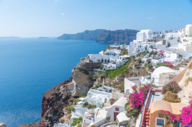 Yunanistan 'ın Santorini adasında Oia Panoraması