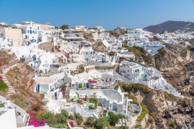 Yunanistan 'ın Santorini adasında Oia Panoraması