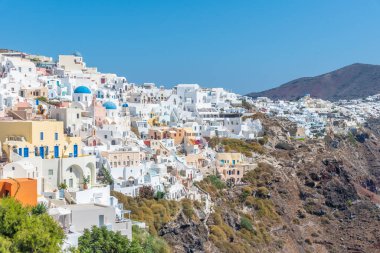 Yunanistan 'ın Santorini adasında Oia Panoraması
