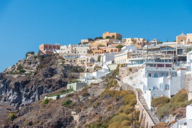 Yunanistan 'ın Santorini adasındaki Firostefani köyü