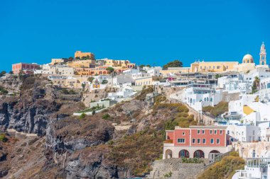 Yunanistan 'ın Santorini adasındaki Firostefani köyü