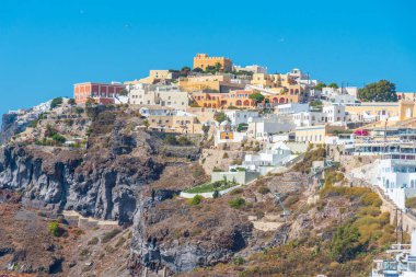 Yunanistan 'ın Santorini adasındaki Firostefani köyü