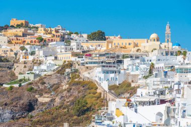 Yunanistan 'ın Santorini adasındaki Firostefani köyü