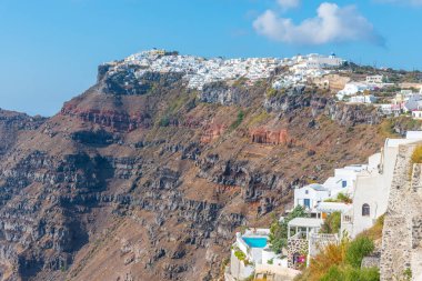 Yunanistan 'ın Santorini adasındaki Imerovigli köyü