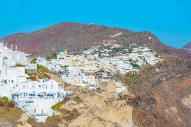 Yunanistan 'ın Santorini adasında Oia Panoraması