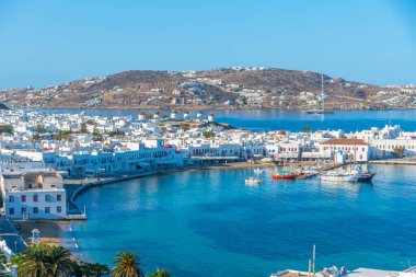 Yunanistan 'da Mykonos Panorama manzarası
