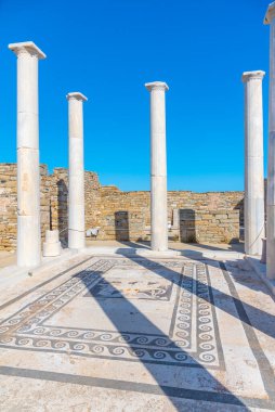 Yunanistan 'ın Delos adasında antik kalıntılar