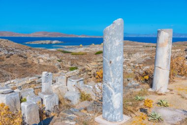 Yunanistan 'ın Delos Adası' ndaki antik harabelerde Hera 'nın Sığınağı