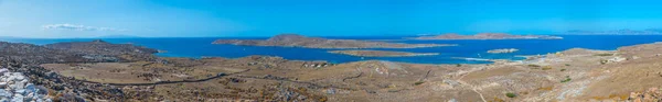 Yunanistan Delos Adası Ndaki Antik Harabelerin Panorama Manzarası — Stok fotoğraf