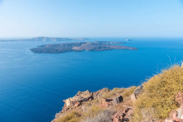 Vista Aérea Ilha Nea Kameni Perto Santorini Grécia — Fotografia de Stock