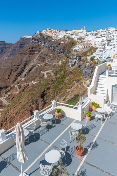 Terraza Con Vistas Caldera Isla Santorini Grecia — Foto de Stock
