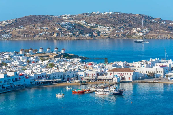 Yunanistan 'da Mykonos Panorama manzarası