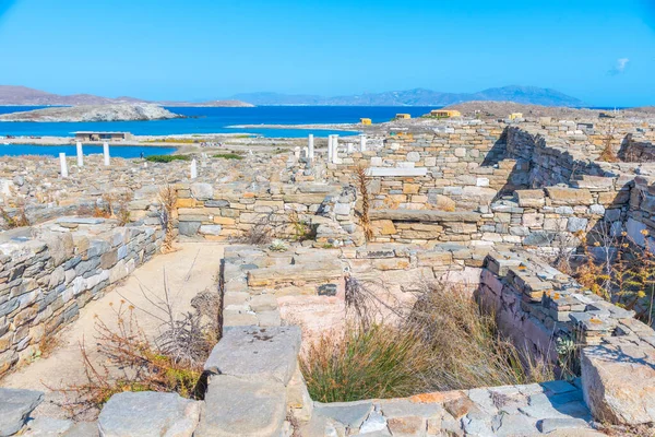 Yunanistan 'ın Delos adasında antik kalıntılar