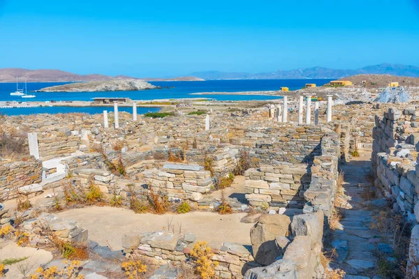 Yunanistan 'ın Delos adasında antik kalıntılar