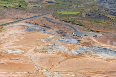 Hver, İzlanda 'da fümeroller ve çamur havuzları