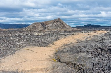 İzlanda 'daki Leirhnjukur' da Krafla lav tarlaları