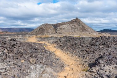 İzlanda 'daki Leirhnjukur' da Krafla lav tarlaları