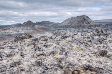 İzlanda 'daki Leirhnjukur' da Krafla lav tarlaları