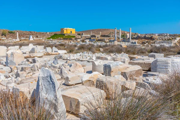 Ruines Antiques Sur Île Delos Grèce — Photo