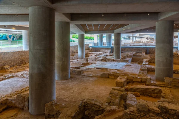 Forntida Ruiner Akropolis Museum Aten Grekland — Stockfoto