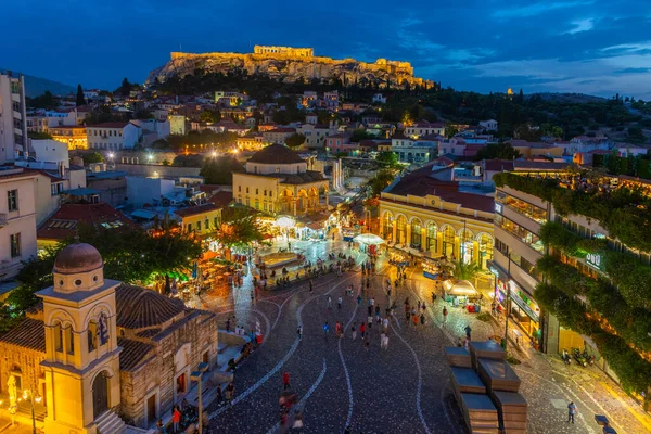 Вид Площадь Монастираки Афинах Греция — стоковое фото
