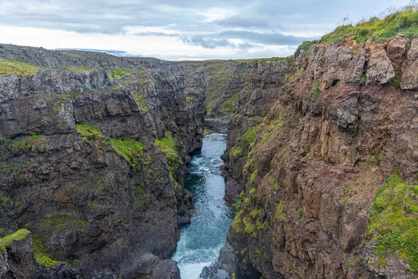Kilátás Kolugljufur Kanyonra Izlandon — Stock Fotó