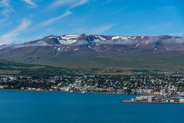 Αεροφωτογραφία Της Ισλανδικής Πόλης Akureyri — Φωτογραφία Αρχείου