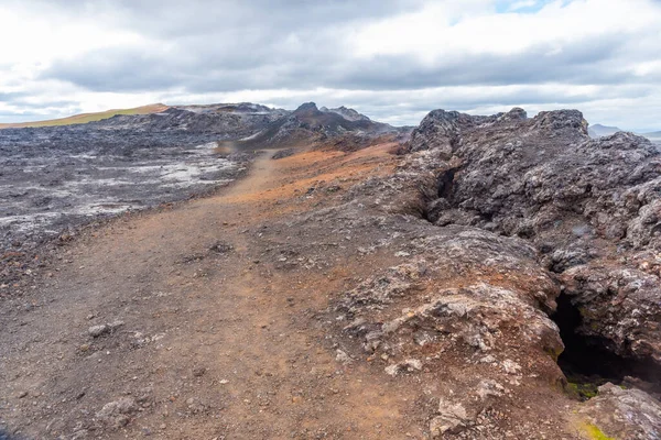 아이슬란드의 레이앙 주쿠에 크라플라 용암산지 — 스톡 사진