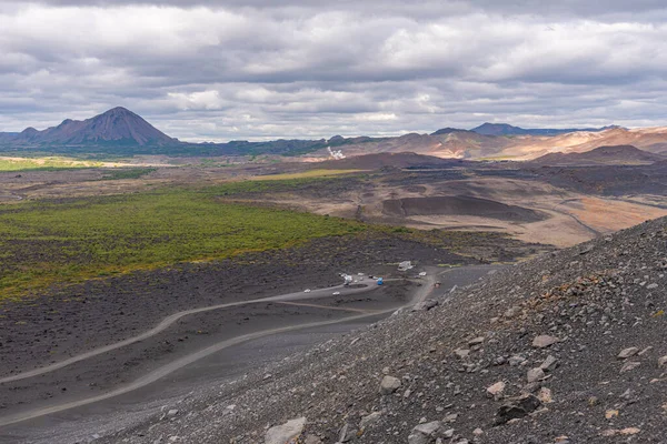 Cratera Vulcão Hverfjall Islândia — Fotografia de Stock