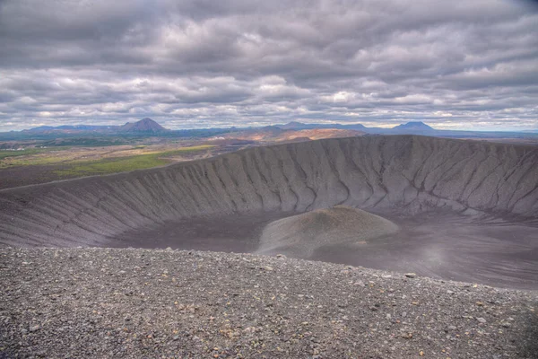 Cratera Vulcão Hverfjall Islândia — Fotografia de Stock