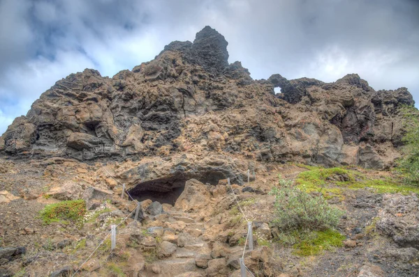 Dimmuborgir Lavafält Belägen Island — Stockfoto