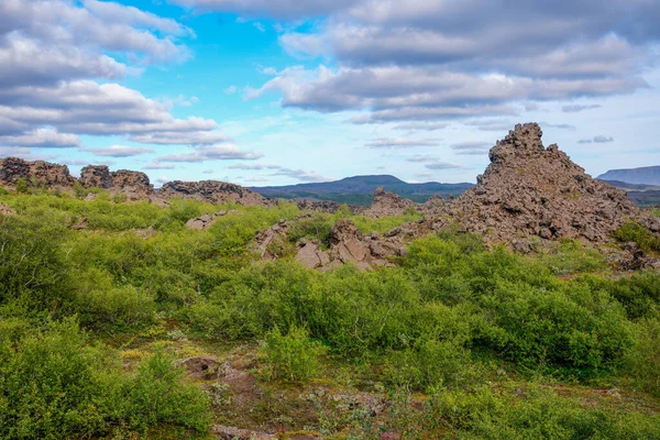 Champ Lave Dimmuborgir Situé Sur Islande — Photo