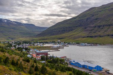 Seydisfjordur 'un İzlanda' daki manzarası