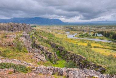 İzlanda 'daki Thingvellir Ulusal Parkı' nın manzarası
