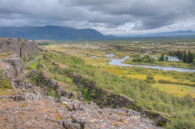 İzlanda 'daki Thingvellir Ulusal Parkı' nın manzarası