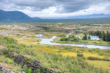 İzlanda 'daki Thingvellir Ulusal Parkı' nın manzarası