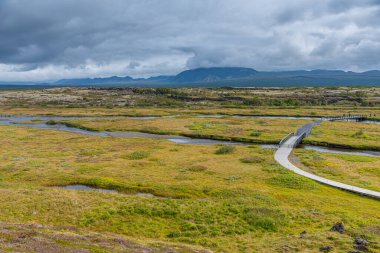 İzlanda 'daki Thingvellir Ulusal Parkı' nın manzarası